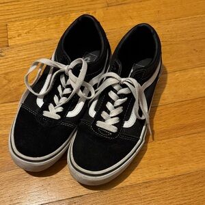 Vans Kids 4.5Y Black and White Sneakers